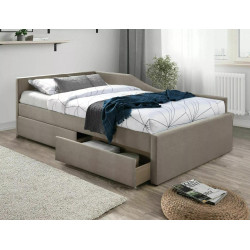 ŁÓŻKO ELIOT VELVET 120X200 C. BEŻ TAP. 228