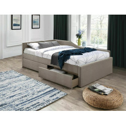 ŁÓŻKO ELIOT VELVET 120X200 C. BEŻ TAP. 228