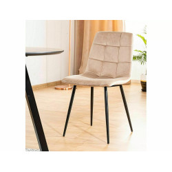 Krzesło tapicerowane Mila Velvet czarny stelaż/beż bluvel 28