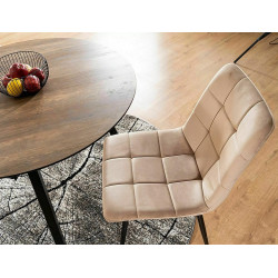 Krzesło tapicerowane Mila Velvet czarny stelaż/beż bluvel 28