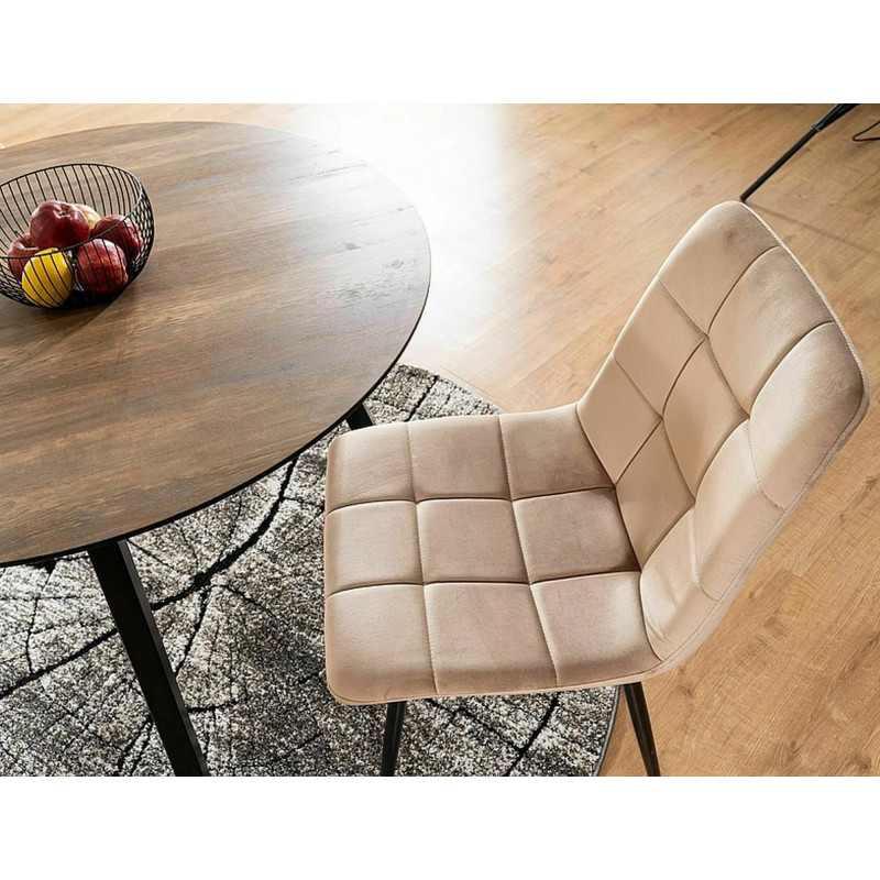 Krzesło tapicerowane Mila Velvet czarny stelaż/beż bluvel 28