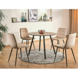 Krzesło tapicerowane Mila Velvet czarny stelaż/beż bluvel 28