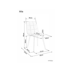 Krzesło tapicerowane Mila Velvet czarny stelaż/beż bluvel 28