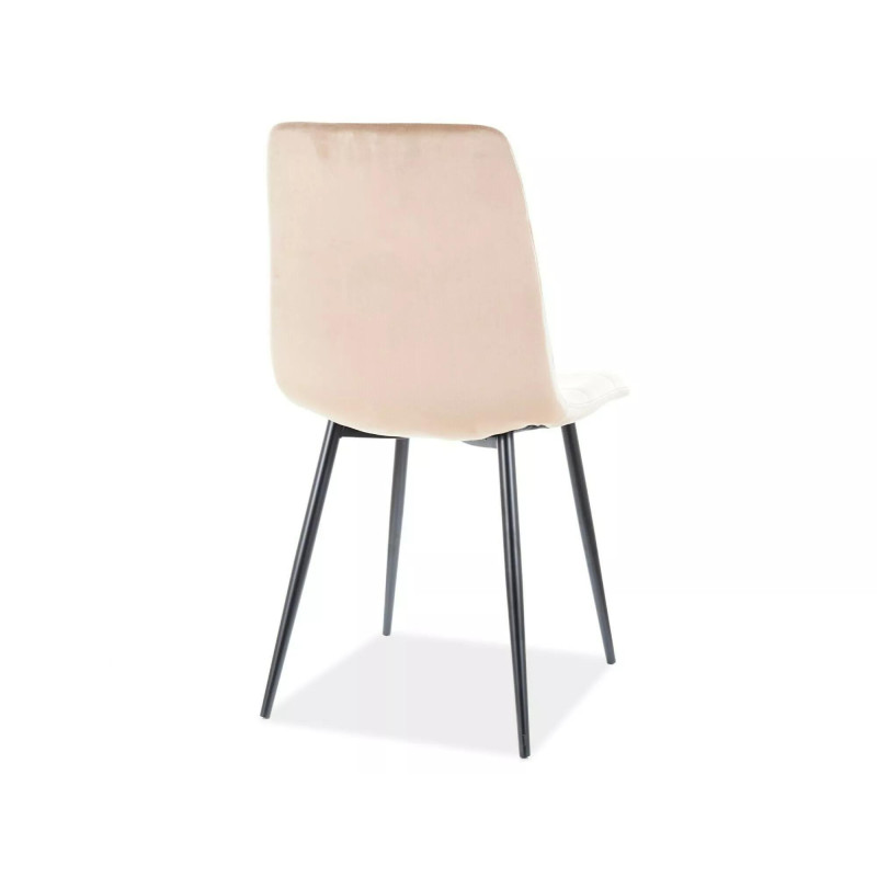 Krzesło tapicerowane Mila Velvet czarny stelaż/beż bluvel 28
