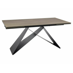 STÓŁ WESTIN CERAMIC JASNY BRĄZ SABBIA / CZARNY MAT (160-240)X90