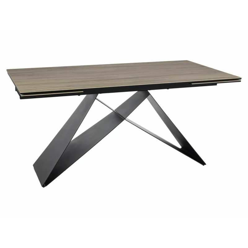 STÓŁ WESTIN CERAMIC JASNY BRĄZ SABBIA / CZARNY MAT (160-240)X90