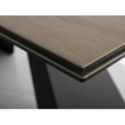 STÓŁ WESTIN CERAMIC JASNY BRĄZ SABBIA / CZARNY MAT (160-240)X90