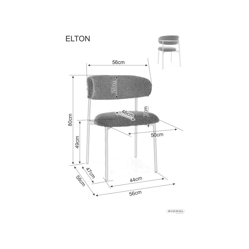 KRZESŁO ELTON STELAŻ CZARNY / SZARY TAP.232