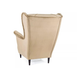 FOTEL LADY VELVET BEŻOWY BLUVEL 28 / WENGE