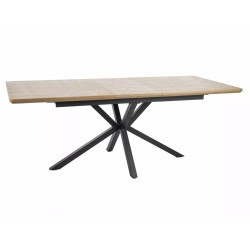 Stół Logan dąb/czarny mat 160(200)x90