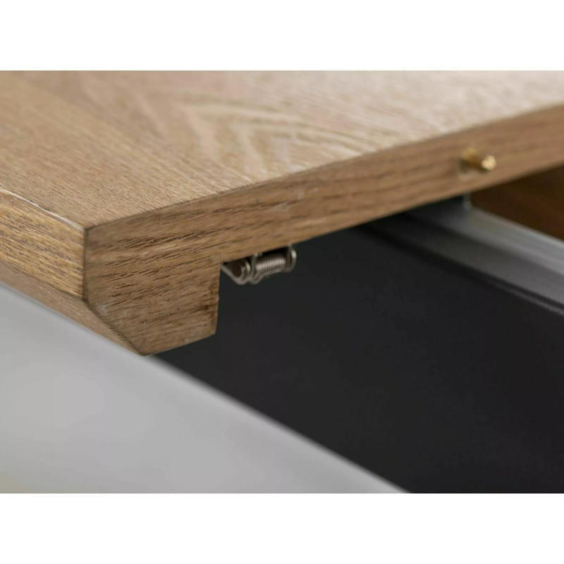 Stół Logan dąb/czarny mat 160(200)x90