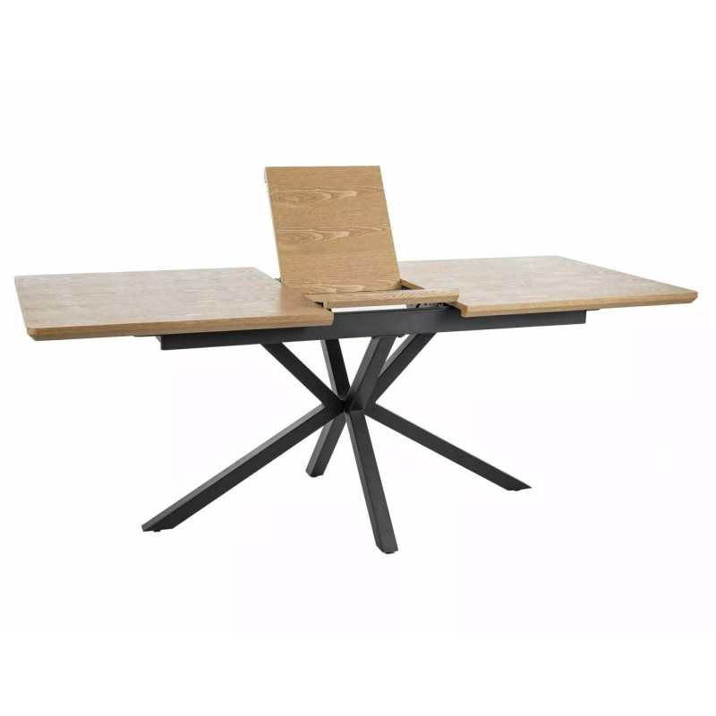 Stół Logan dąb/czarny mat 160(200)x90