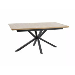 Stół Logan dąb/czarny mat 160(200)x90