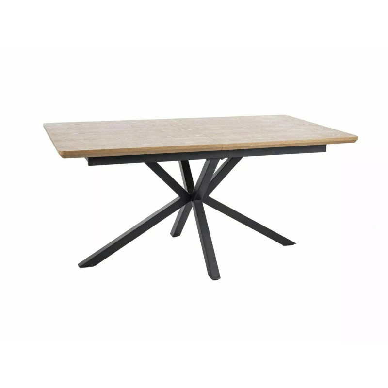 Stół Logan dąb/czarny mat 160(200)x90