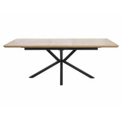 Stół Logan dąb/czarny mat 160(200)x90