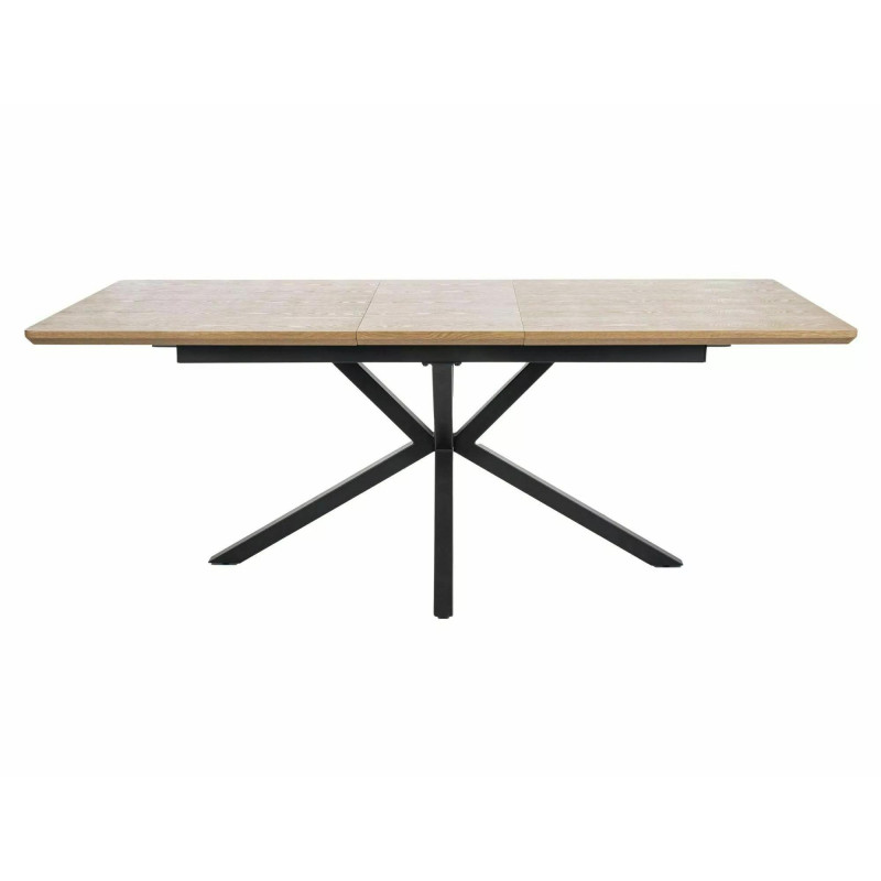 Stół Logan dąb/czarny mat 160(200)x90