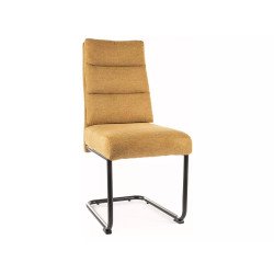 Eleganckie krzesło tapicerowane Berry Brego czarny stelaż/curry 68