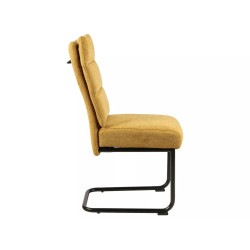 Eleganckie krzesło tapicerowane Berry Brego czarny stelaż/curry 68