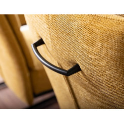 Eleganckie krzesło tapicerowane Berry Brego czarny stelaż/curry 68