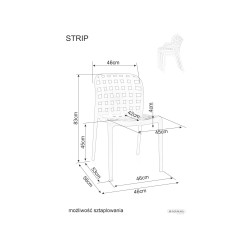 Krzesło Strip II z podłokietnikami beżowe