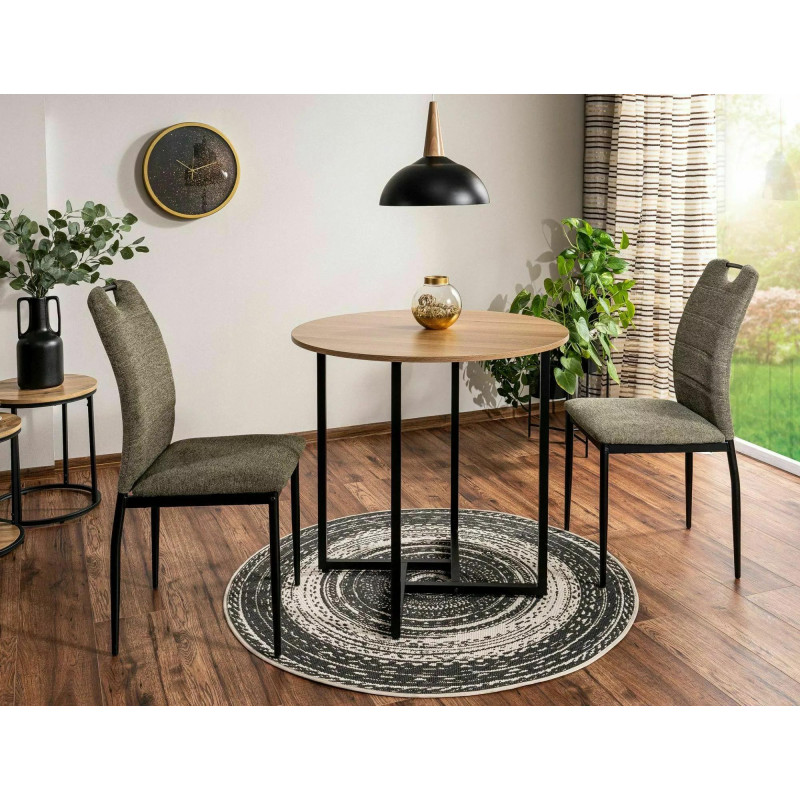 STÓŁ ALTO II DĄB/CZARNY FI80