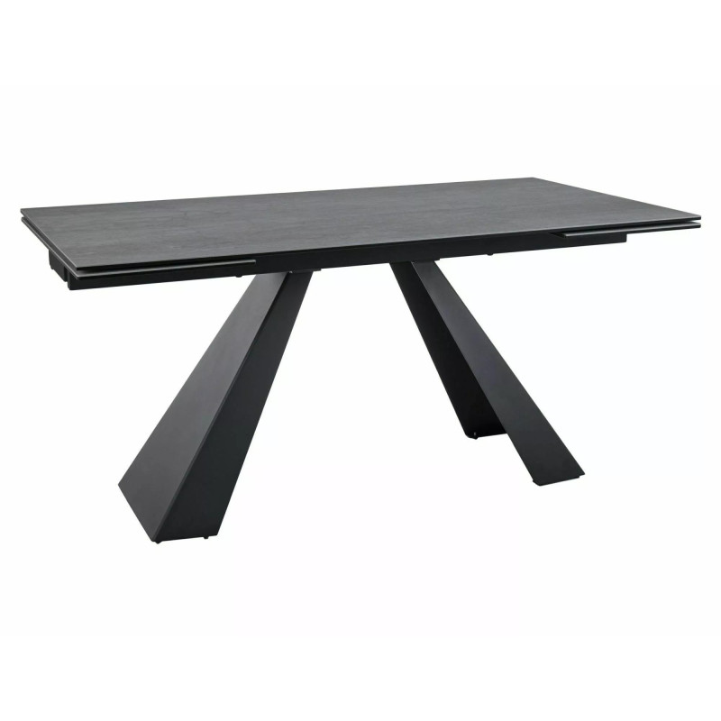 STÓŁ SALVADORE CERAMIC JASNY SZARY PIETRA DI SAVOIA / CZARNY MAT (160-240)X90