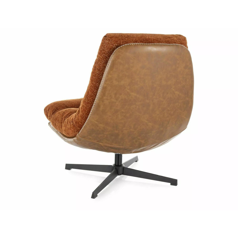 FOTEL FELICIA RAVEN CYNAMONOWY 44/ SKÓRA SYNT. BRĄZ TAP.233