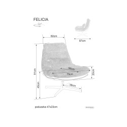 FOTEL FELICIA RAVEN CYNAMONOWY 44/ SKÓRA SYNT. BRĄZ TAP.233 FOTEL FELICIA RAVEN CYNAMONOWY 44/ SKÓRA SYNT. BRĄZ TAP.233