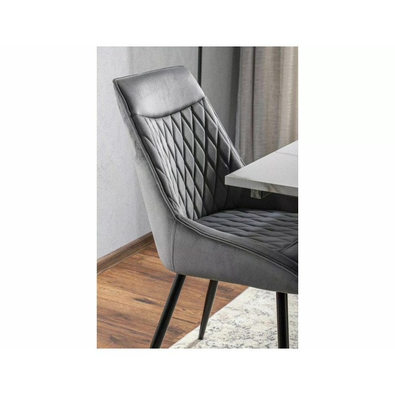 STÓŁ GD082 BIAŁY EFEKT MARMURU/CZARNY MAT 80(131)x80