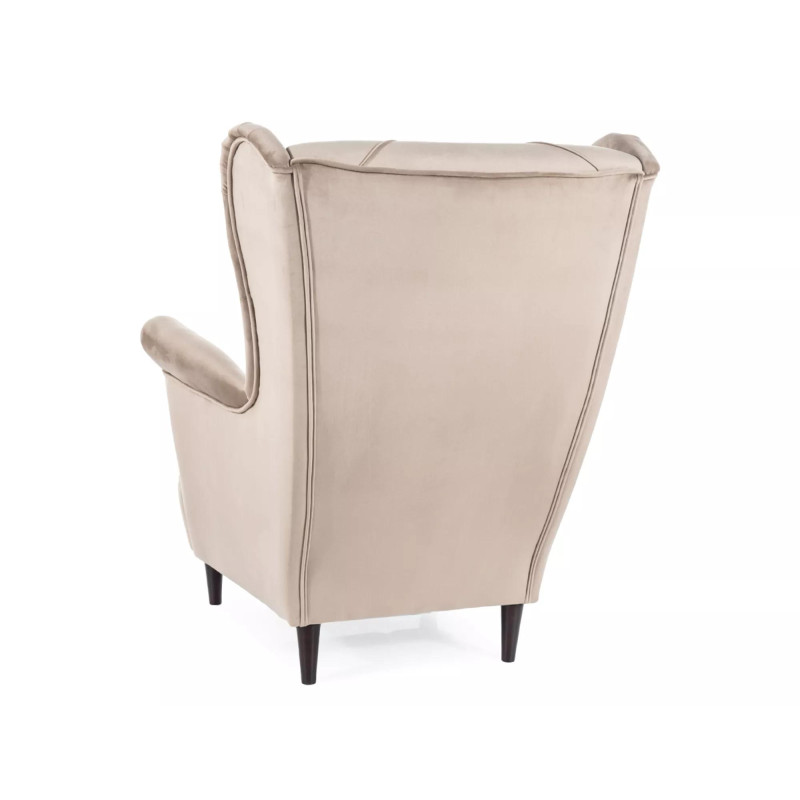 FOTEL LADY VELVET C. BEŻ BLUVEL 40 / WENGE