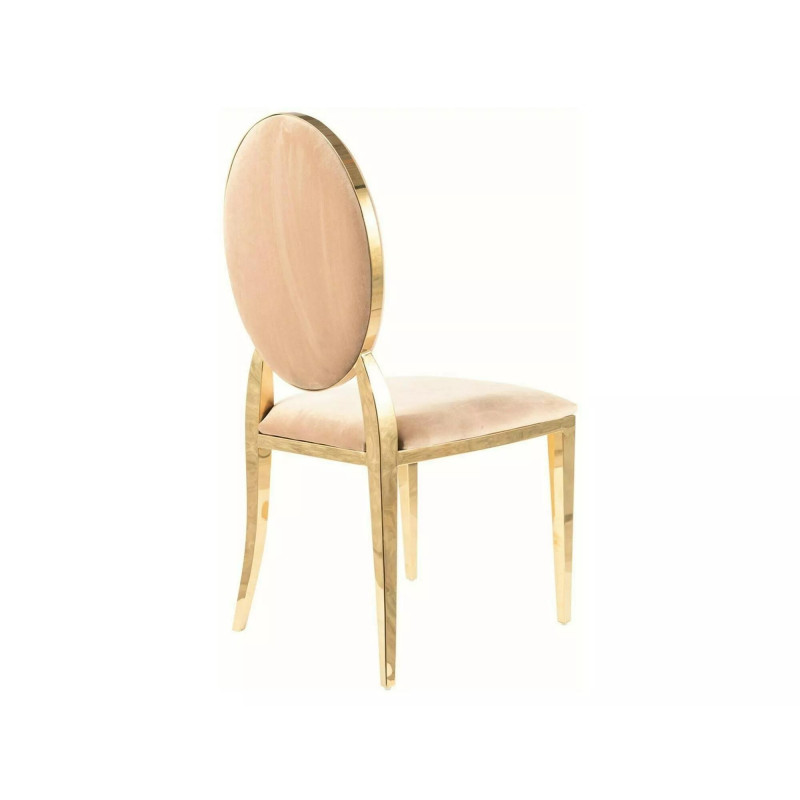 Nowoczesne krzesło King Velvet złoty stelaż/beżowy Bluvel 28