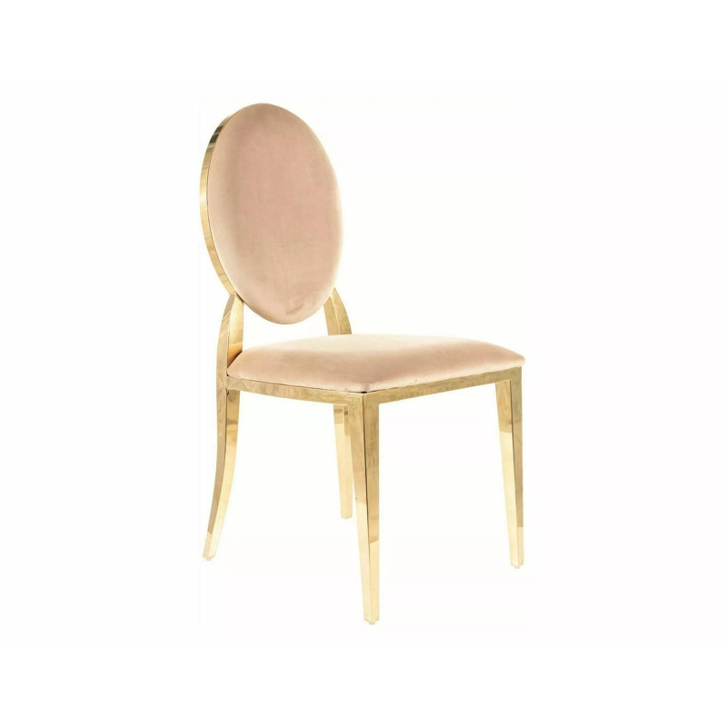 Nowoczesne krzesło King Velvet złoty stelaż/beżowy Bluvel 28