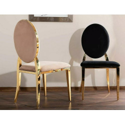 Nowoczesne krzesło King Velvet złoty stelaż/beżowy Bluvel 28