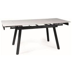 Rozkładany stół ceramiczny John biały/czarny stelaż 150(210)X90