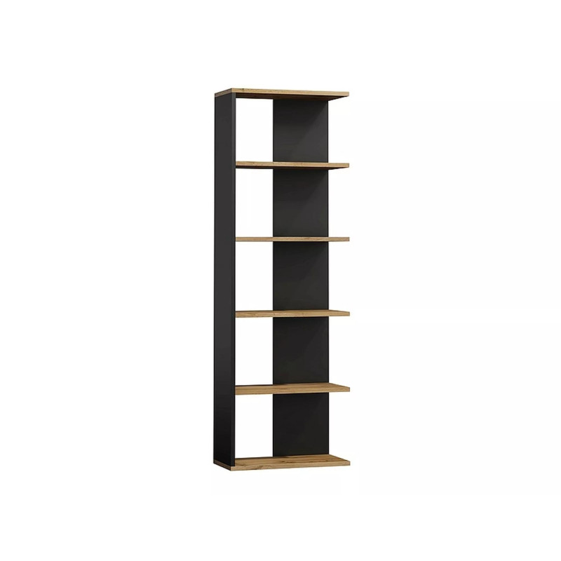 REGAŁ CORNER DĄB WOTAN+CZARNY 170X60