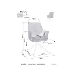 Krzesło obrotowe Hugo Brego czarny stelaż/szary 07
