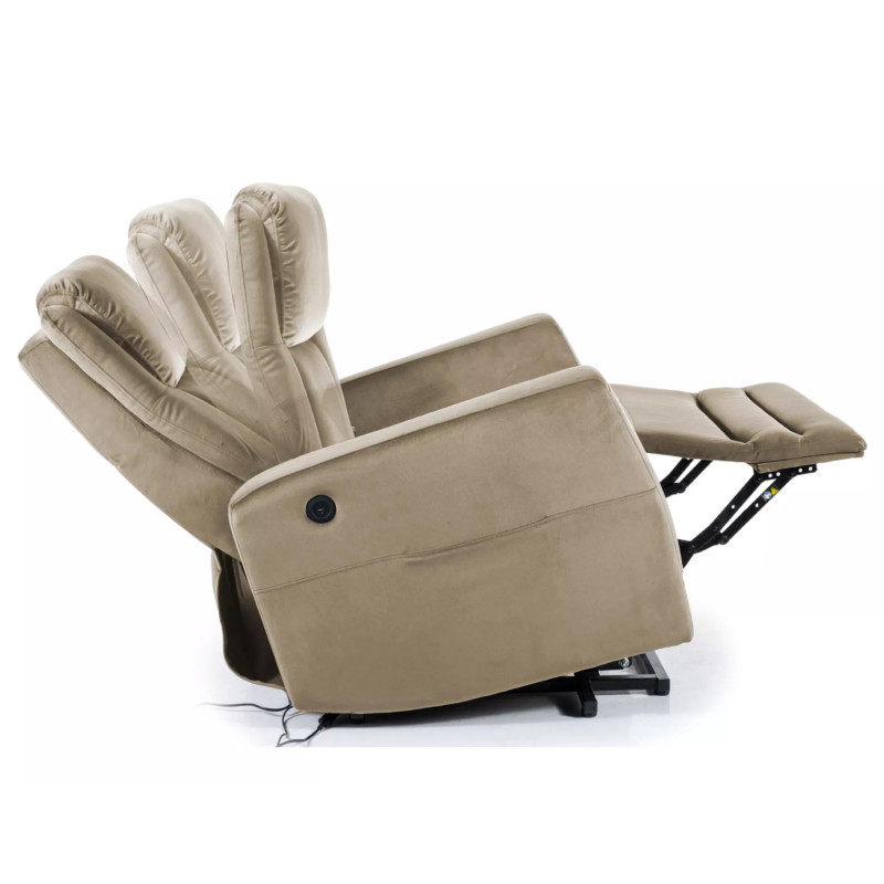 FOTEL ROZKŁADANY ADONIS (FUNKCJA PIONIZACJI) VELVET CIEMNY BEŻ BLUVEL 40