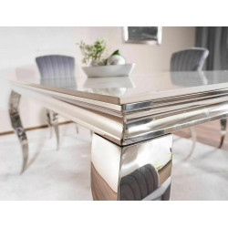Stół Ceramiczny Prince Ceramic biały calacatta/chrom 180x90