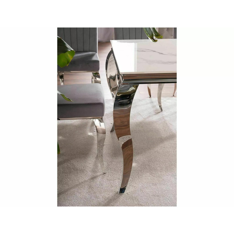 Stół Ceramiczny Prince Ceramic biały calacatta/chrom 180x90