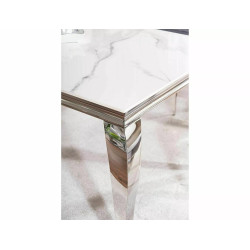 Stół Ceramiczny Prince Ceramic biały calacatta/chrom 180x90