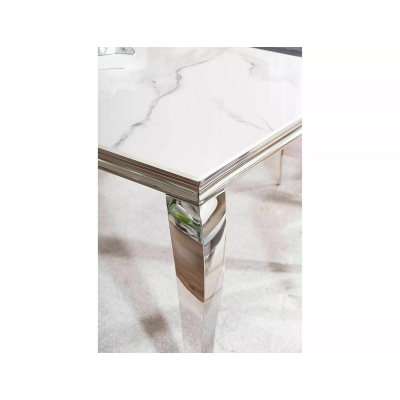 Stół Ceramiczny Prince Ceramic biały calacatta/chrom 180x90