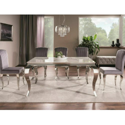 Stół Ceramiczny Prince Ceramic biały calacatta/chrom 180x90