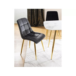 Krzesło tapicerowane Chic Velvet złoty stelaż/czarny bluvel 19