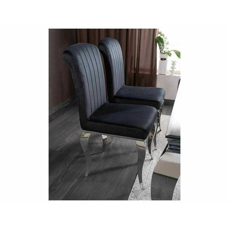 Nowoczesne krzesło Prince Velvet chrom/czarny tap. 186