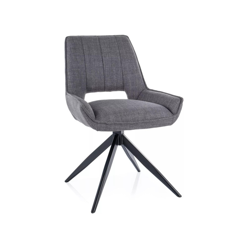 Obrotowe krzesło tapicerowane Tello Bjorn czarny stelaż/szary 13