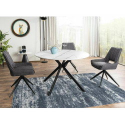 Obrotowe krzesło tapicerowane Tello Bjorn czarny stelaż/szary 13