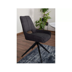 Obrotowe krzesło tapicerowane Tello Bjorn czarny stelaż/szary 13