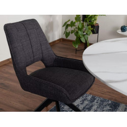 Obrotowe krzesło tapicerowane Tello Bjorn czarny stelaż/szary 13