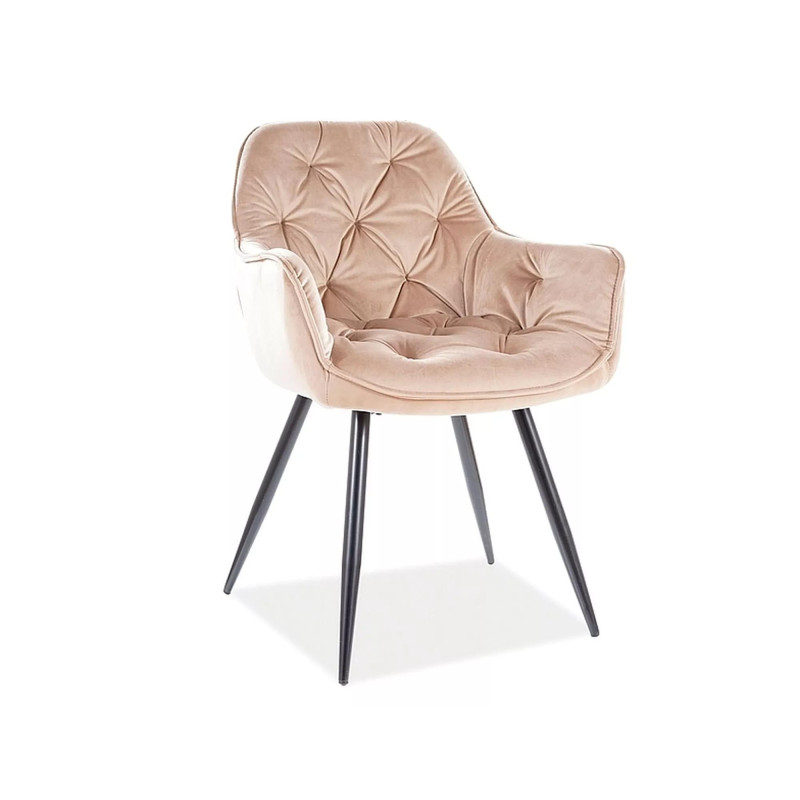 KRZESŁO CHERRY VELVET CZARNY STELAŻ/BEŻ BLUVEL 28