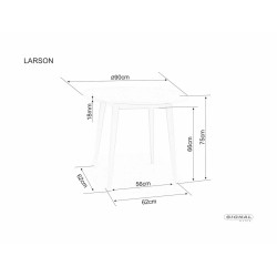 Okrągły stół Larson biały/dąb bielony FI90
